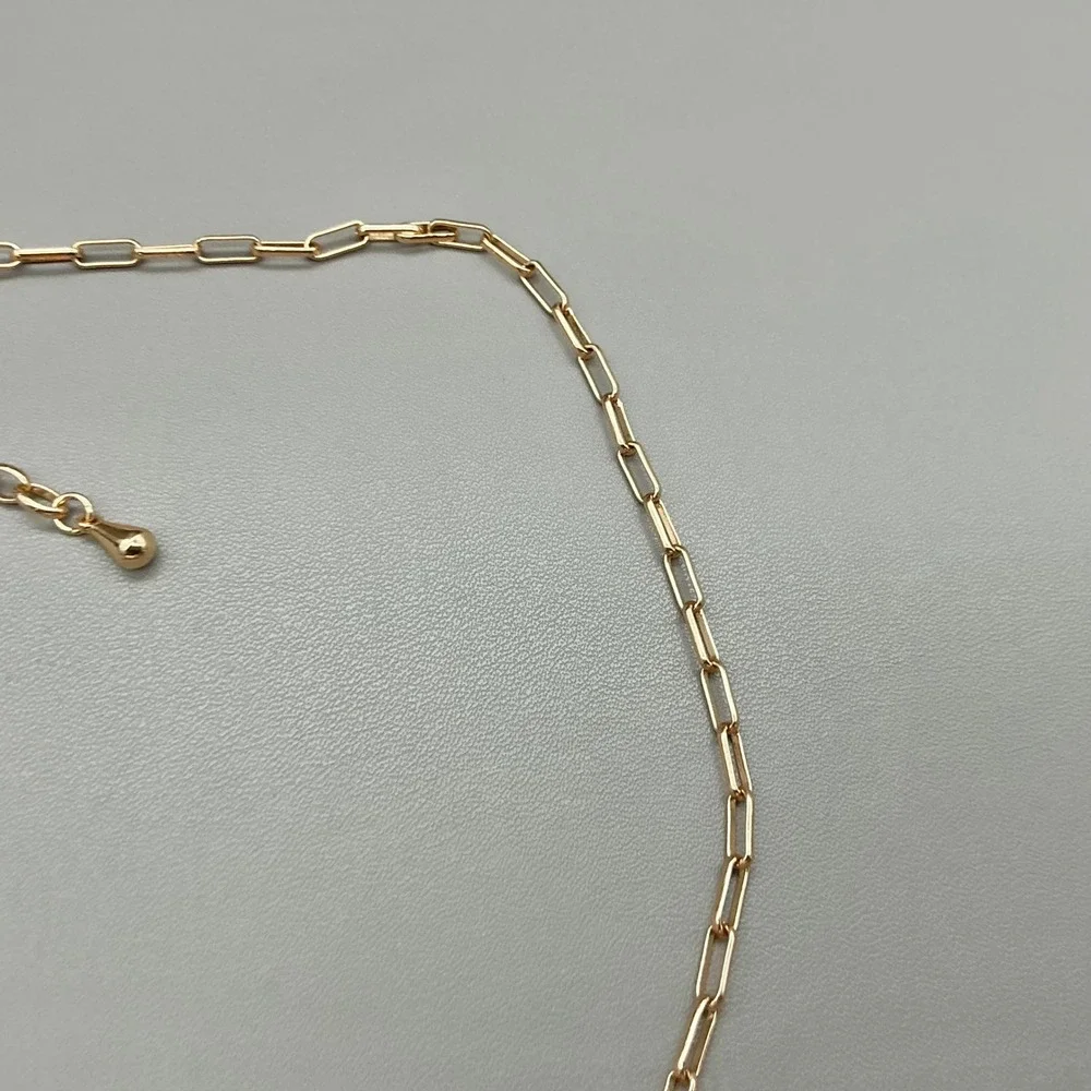 Bomb Party Necklace Gold Tone Paperclip Chain Pink Carabiner CZ Pendant 18-20